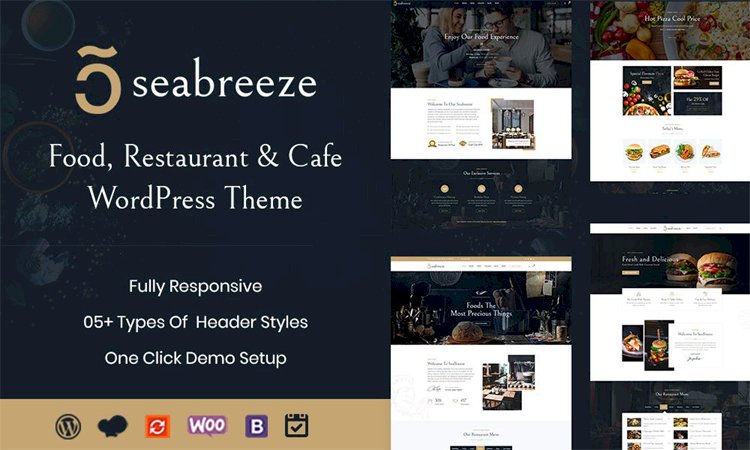 SeaBreeze, Restaurants,  WordPress Theme